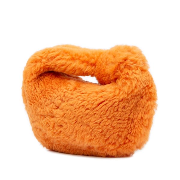 Pre-owned Bottega Veneta Mini Shearling Jodie Orange