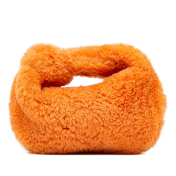 Pre-owned Bottega Veneta Mini Shearling Jodie Orange