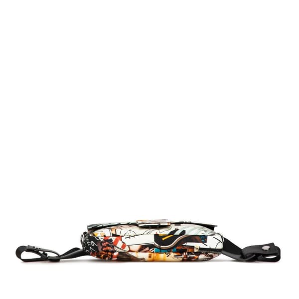 Pre-owned Fendi Nylon Karl Kollage Convertible Belt Baguette White