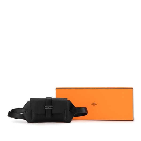 Pre-owned Hermès Swift Elan Pocket 24 Belt Bag Black