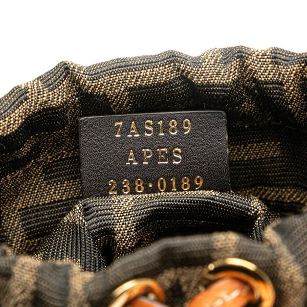 Pre-owned Fendi Nano Zucca Canvas and Leather Step Out Bag Brown