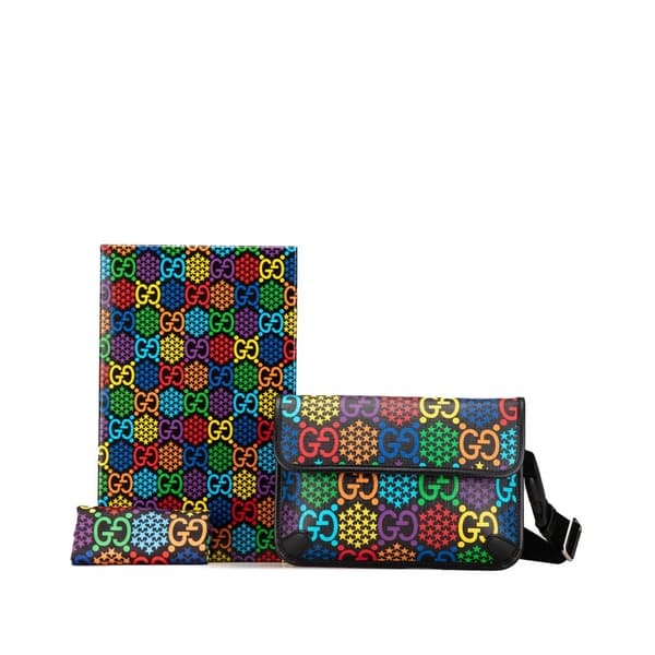 Pre-owned Gucci GG Supreme Psychedelic Belt Bag Black