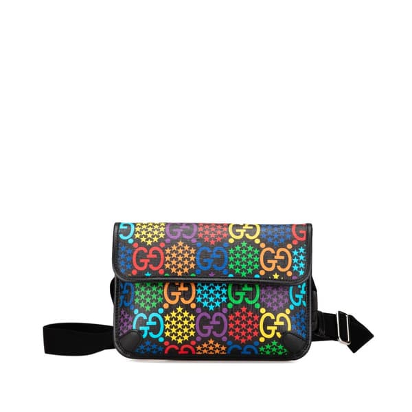 Pre-owned Gucci GG Supreme Psychedelic Belt Bag Black