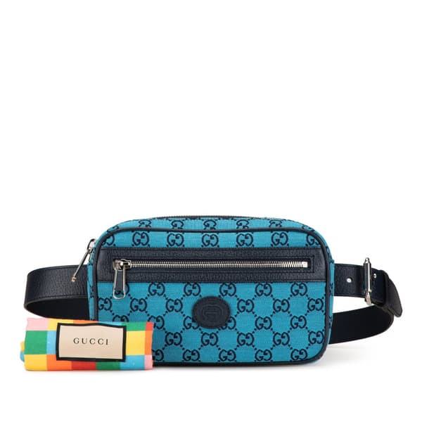 Pre-owned Gucci GG Canvas Belt Bag Blue