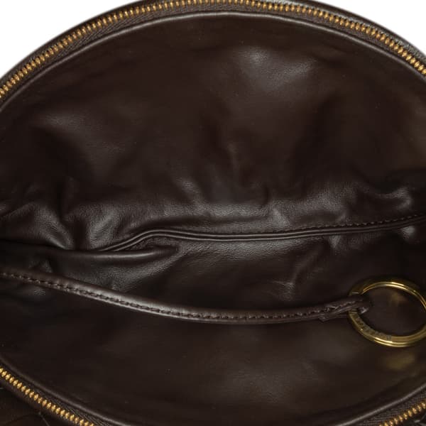 Pre-owned Bottega Veneta Large Lambskin Intrecciato Gemelli Brown