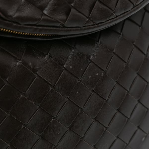 Pre-owned Bottega Veneta Large Lambskin Intrecciato Gemelli Brown