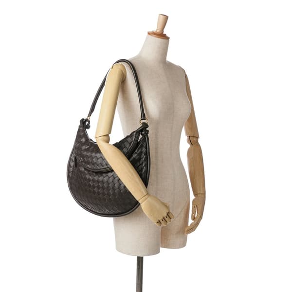 Pre-owned Bottega Veneta Large Lambskin Intrecciato Gemelli Brown