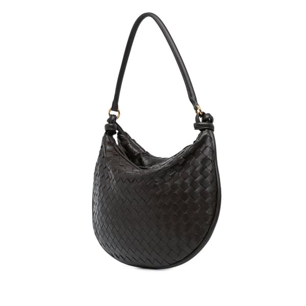 Pre-owned Bottega Veneta Large Lambskin Intrecciato Gemelli Brown