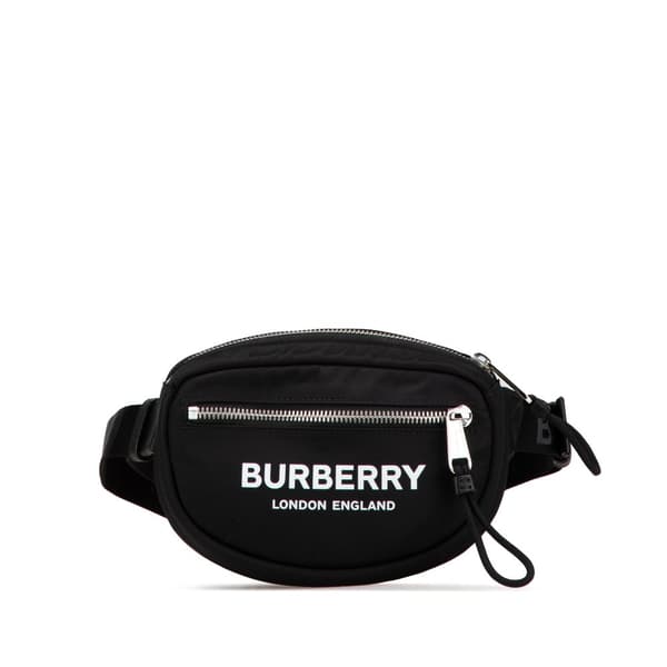 Pre-owned Burberry Nylon Logo Cannon Belt Bag Black