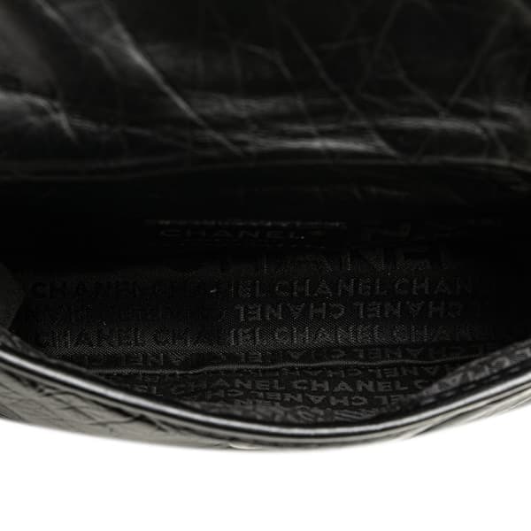 Pre-owned Chanel CC Aged Calfskin Logo Flap Belt Bag Black