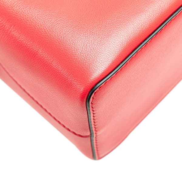 Pre-owned Valentino Mini Nappa Vlogo Drawstring Bucket Bag Red