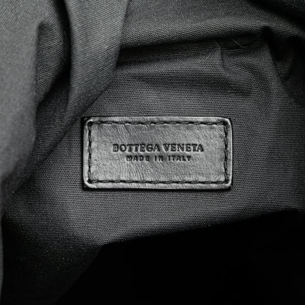 Pre-owned Bottega Veneta Perforated Leather Paper Bucket Bag Black