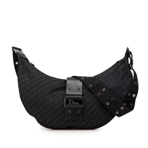 Pre-owned Dior Diorissimo Trotter Canvas Street Chic Hobo Black