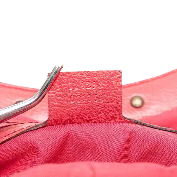 Pre-owned Gucci Leather Bamboo Studded Hobo Pink