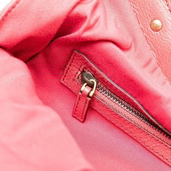 Pre-owned Gucci Leather Bamboo Studded Hobo Pink