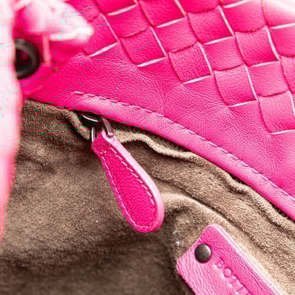 Pre-owned Bottega Veneta Nappa Intrecciato Bucket Bag Pink