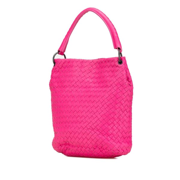 Pre-owned Bottega Veneta Nappa Intrecciato Bucket Bag Pink