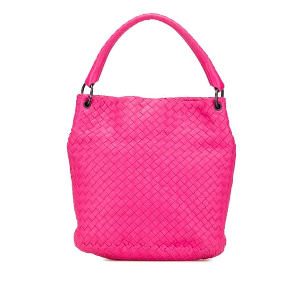 Pre-owned Bottega Veneta Nappa Intrecciato Bucket Bag Pink