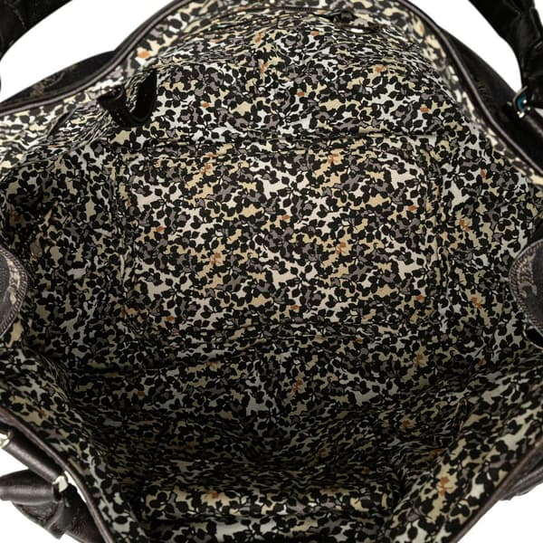 Pre-owned Celine Denim Macadam Bittersweet Hobo Bag Brown