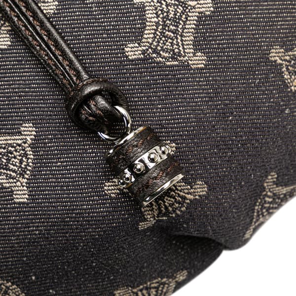 Pre-owned Celine Denim Macadam Bittersweet Hobo Bag Brown