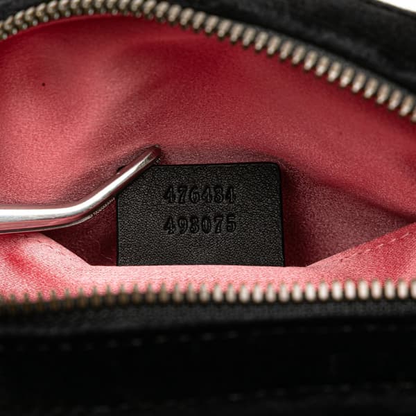 Pre-owned Gucci GG Marmont Matelasse Velvet Belt Bag Black