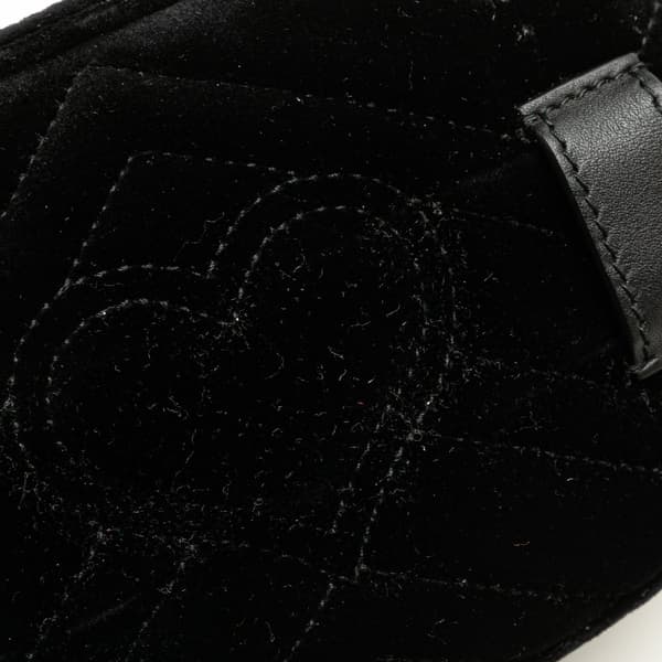 Pre-owned Gucci GG Marmont Matelasse Velvet Belt Bag Black