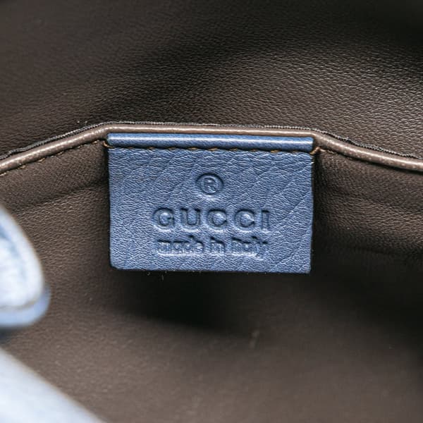 Pre-owned Gucci Leather Miss Bamboo Tassel Bucket Bag Blue