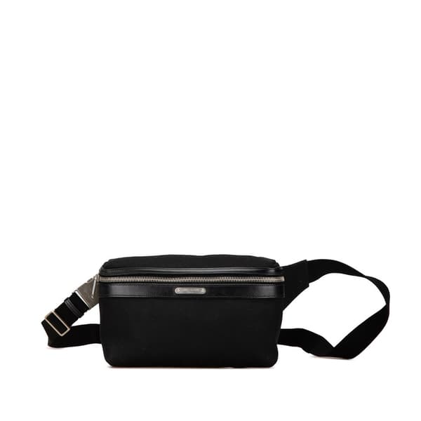Pre-owned Saint Laurent Canvas City Belt Bag Black