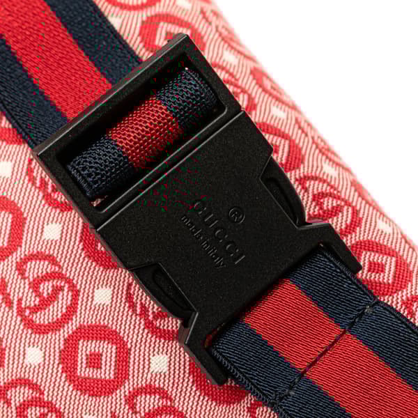 Pre-owned Gucci Kids GG Canvas Star Belt Bag Red