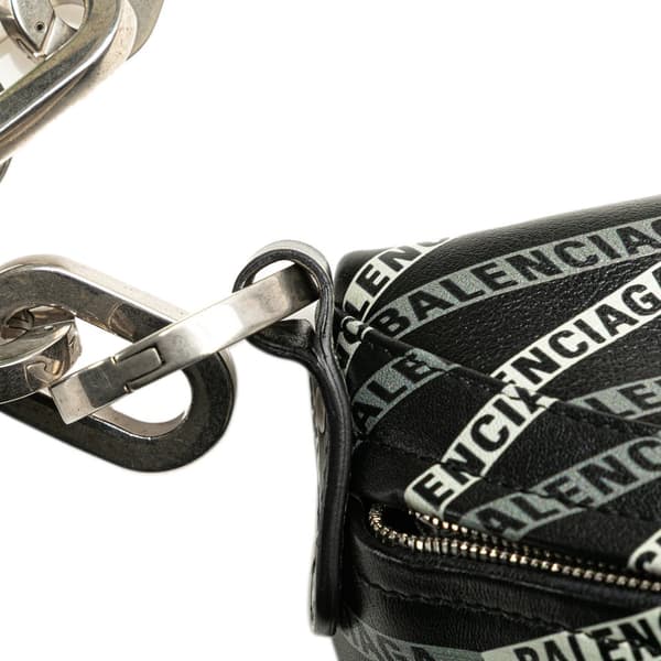 Pre-owned Balenciaga Lambskin Logo Souvenir XS Belt Bag Black