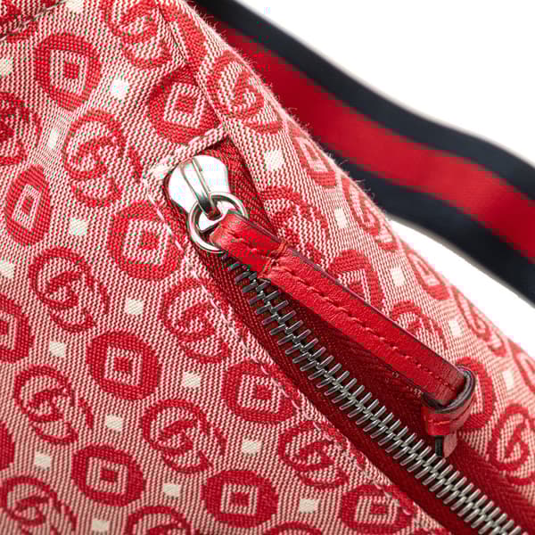 Pre-owned Gucci Kids GG Canvas Star Belt Bag Red