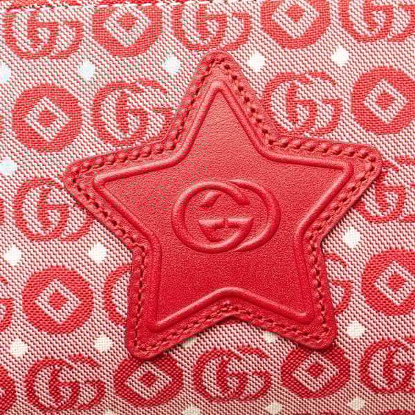 Pre-owned Gucci Kids GG Canvas Star Belt Bag Red