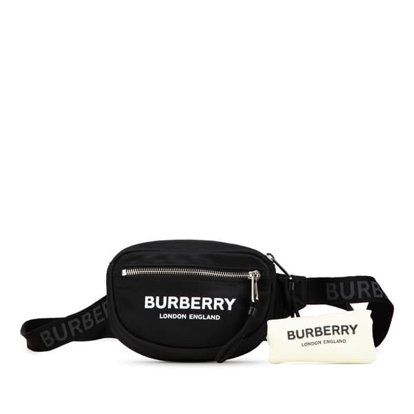 Pre-owned Burberry Nylon Logo Cannon Belt Bag Black