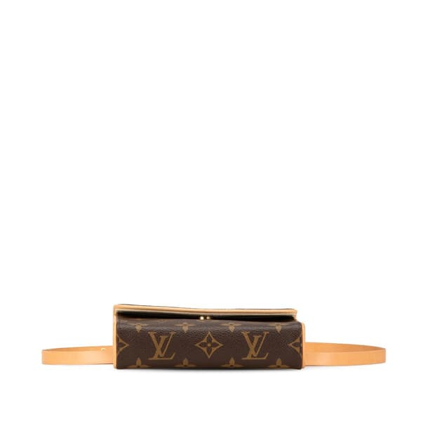 Pre-owned Louis Vuitton Monogram Pochette Florentine Brown