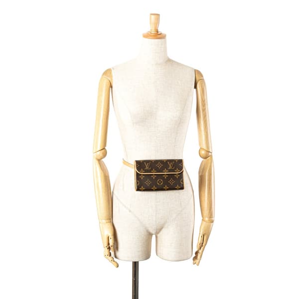 Pre-owned Louis Vuitton Monogram Pochette Florentine Brown