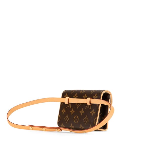 Pre-owned Louis Vuitton Monogram Pochette Florentine Brown