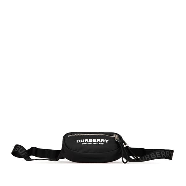 Pre-owned Burberry Nylon Logo Cannon Belt Bag Black