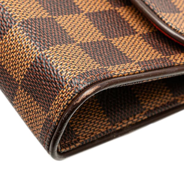 Pre-owned Louis Vuitton Damier Ebene Florentine Pochette Brown