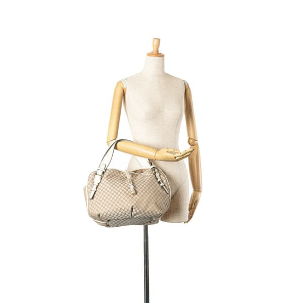Pre-owned Celine Macadam Canvas Bittersweet Hobo Brown