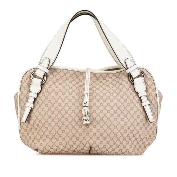 Pre-owned Celine Macadam Canvas Bittersweet Hobo Brown