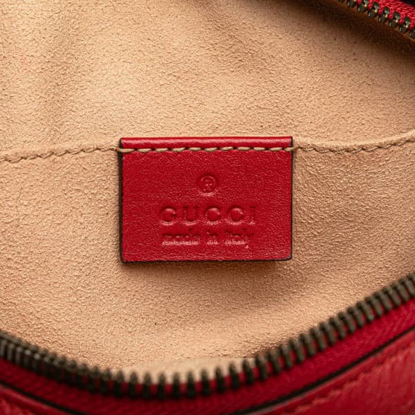Pre-owned Gucci GG Marmont Matelasse Leather Belt Bag Red