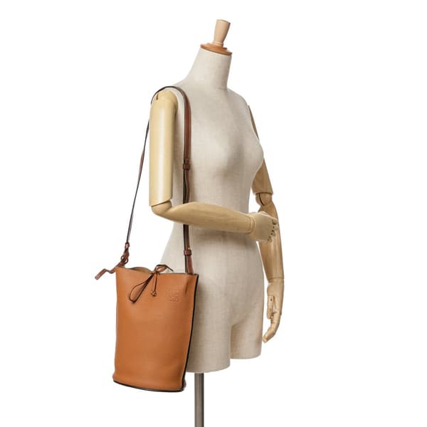 Pre-owned LOEWE Leather Gate Bucket Bag Brown