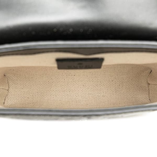 Pre-owned Gucci GG Embossed Perforated Double Belt Bag Black