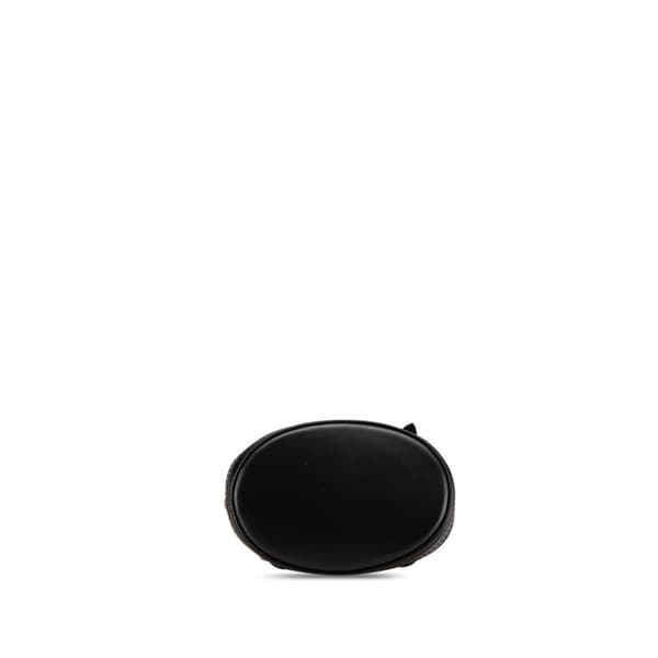 Pre-owned Louis Vuitton Monogram Mini Satin Bucket Black