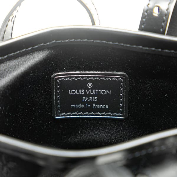 Pre-owned Louis Vuitton Monogram Mini Satin Bucket Black