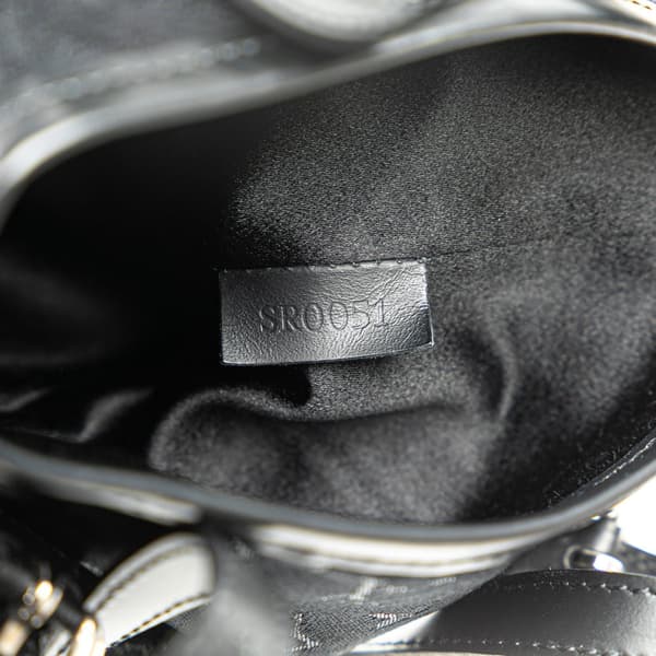 Pre-owned Louis Vuitton Monogram Mini Satin Bucket Black