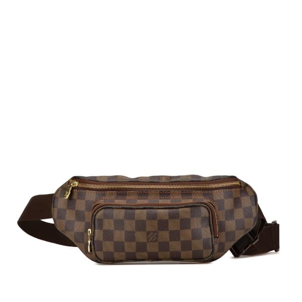 Pre-owned Louis Vuitton Damier Ebene Melville Belt Bum Bag Brown