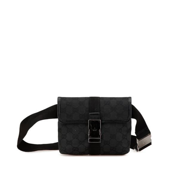 Pre-owned Gucci GG Canvas Belt Bag Black