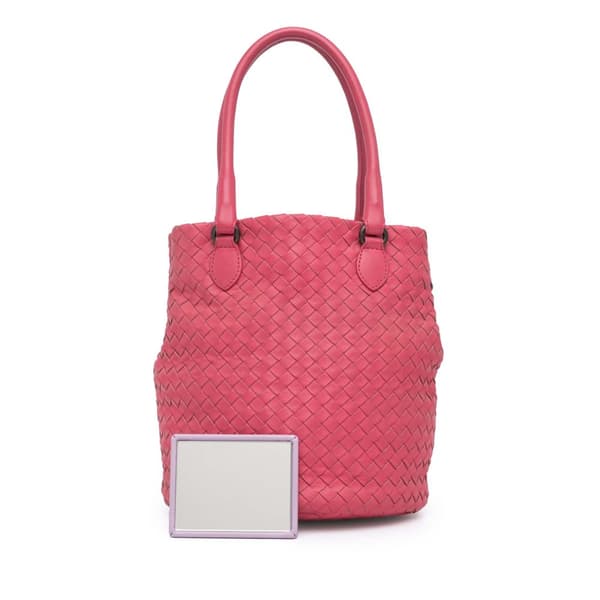 Pre-owned Bottega Veneta Nappa Intrecciato Bucket Bag Pink