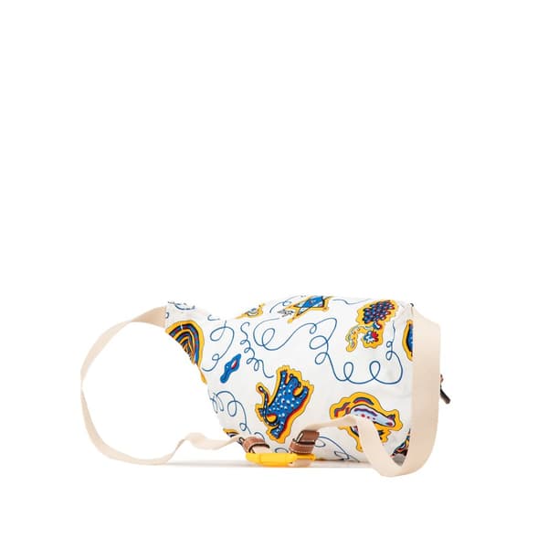 Pre-owned LOEWE Paulas Ibiza Printed Canvas Belt Bag White